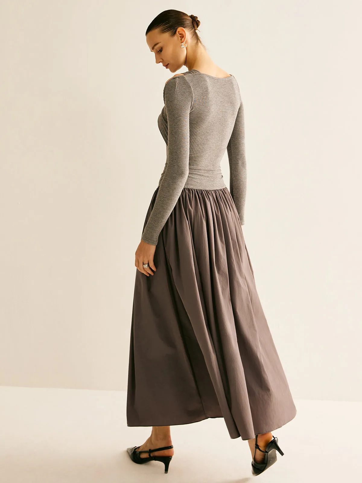 Asymmetrical Chic Panel Pleated Dress sold by COMMENSE product image thumbnail 5