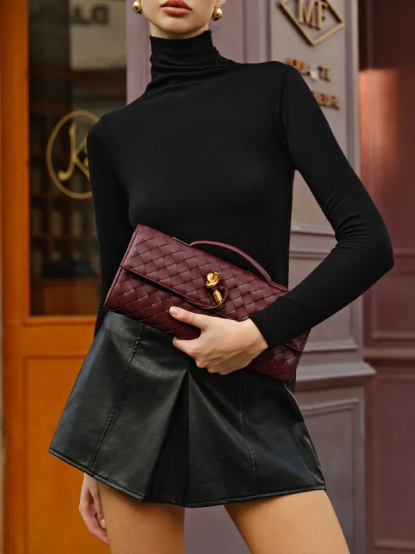 Two Way Woven Flap Clutch Shoulder Bag sold by COMMENSE