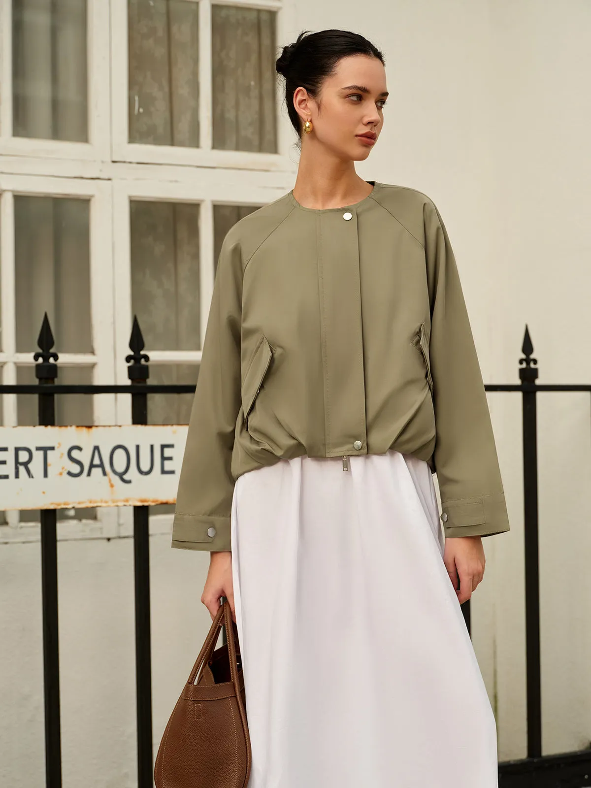 Crew Neck Flap-Pockets Jacket sold by COMMENSE product image thumbnail 3