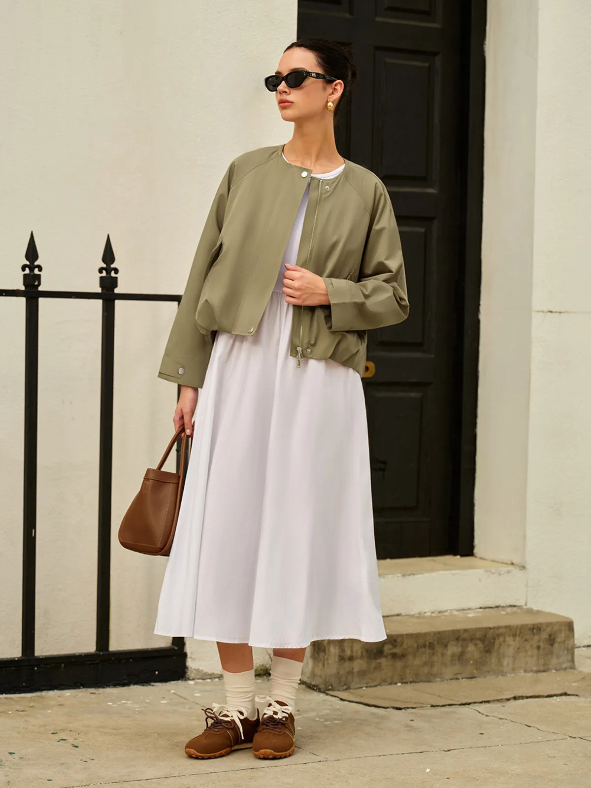 Crew Neck Flap-Pockets Jacket sold by COMMENSE product image thumbnail 4