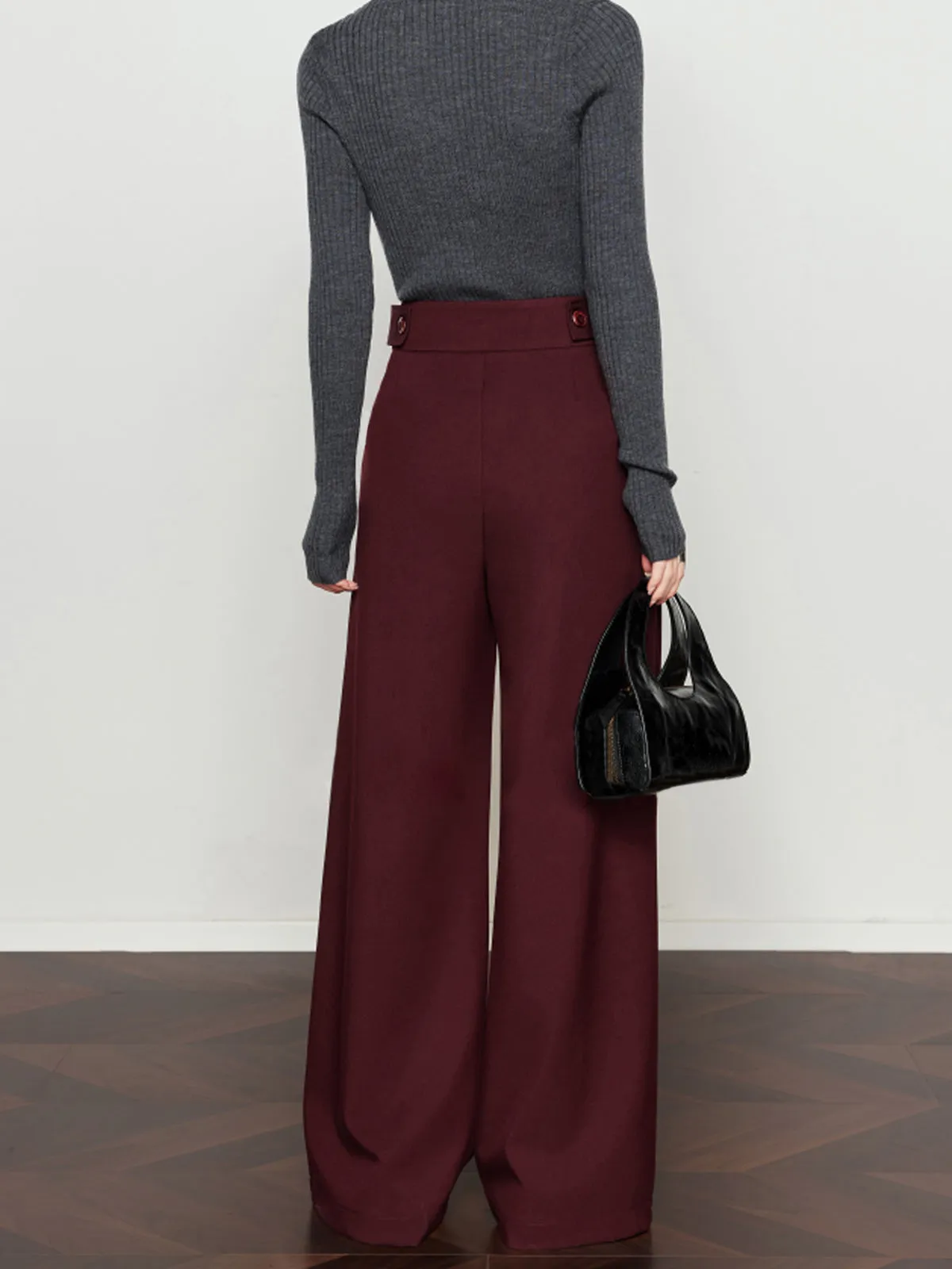 Vintage Pleated Wide-Leg Pants sold by COMMENSE product image thumbnail 3