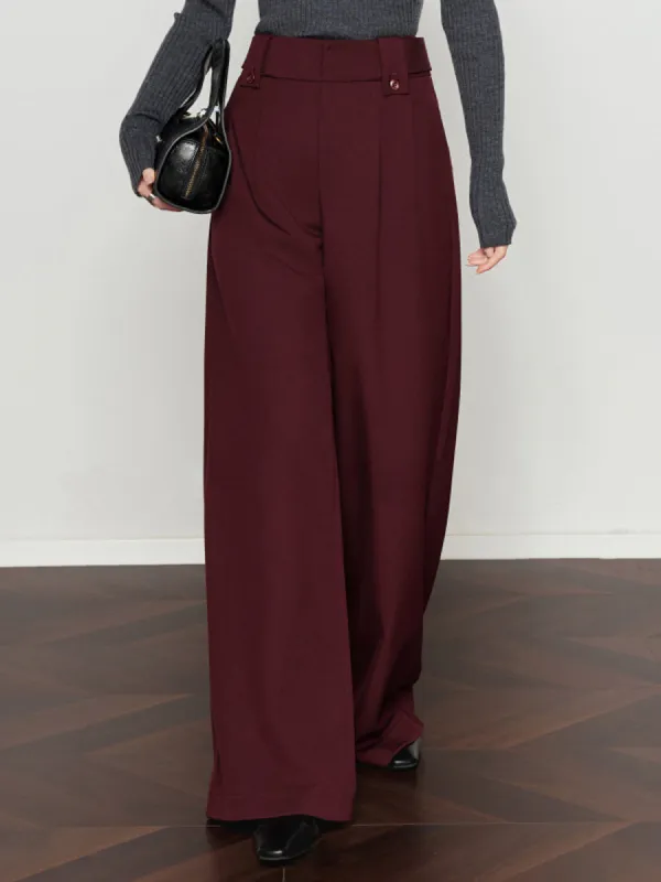 Vintage Pleated Wide-Leg Pants sold by COMMENSE