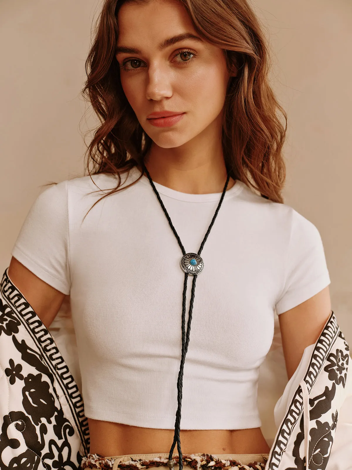 Vintage Turquoise Sunflower Pendant Necklace sold by COMMENSE product image thumbnail 3