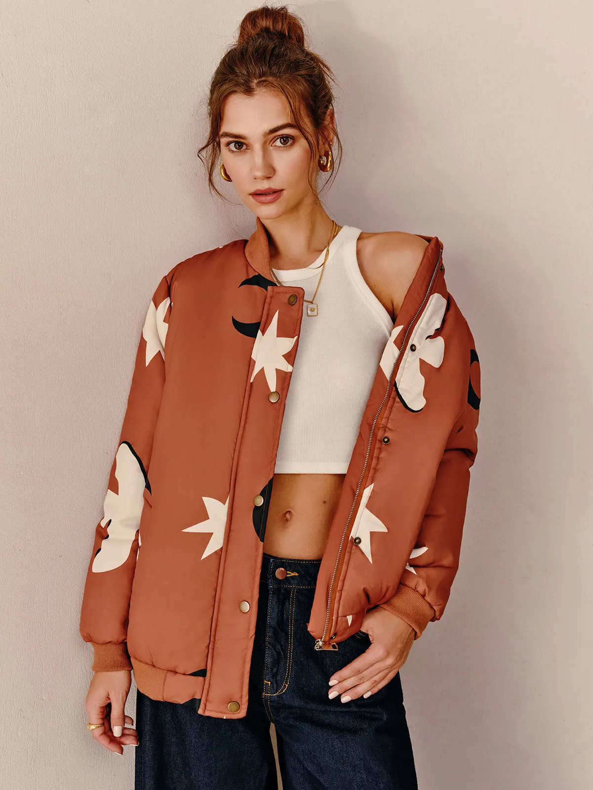 Boheme Zipper Lapel Warm Jacket sold by COMMENSE product image thumbnail 5