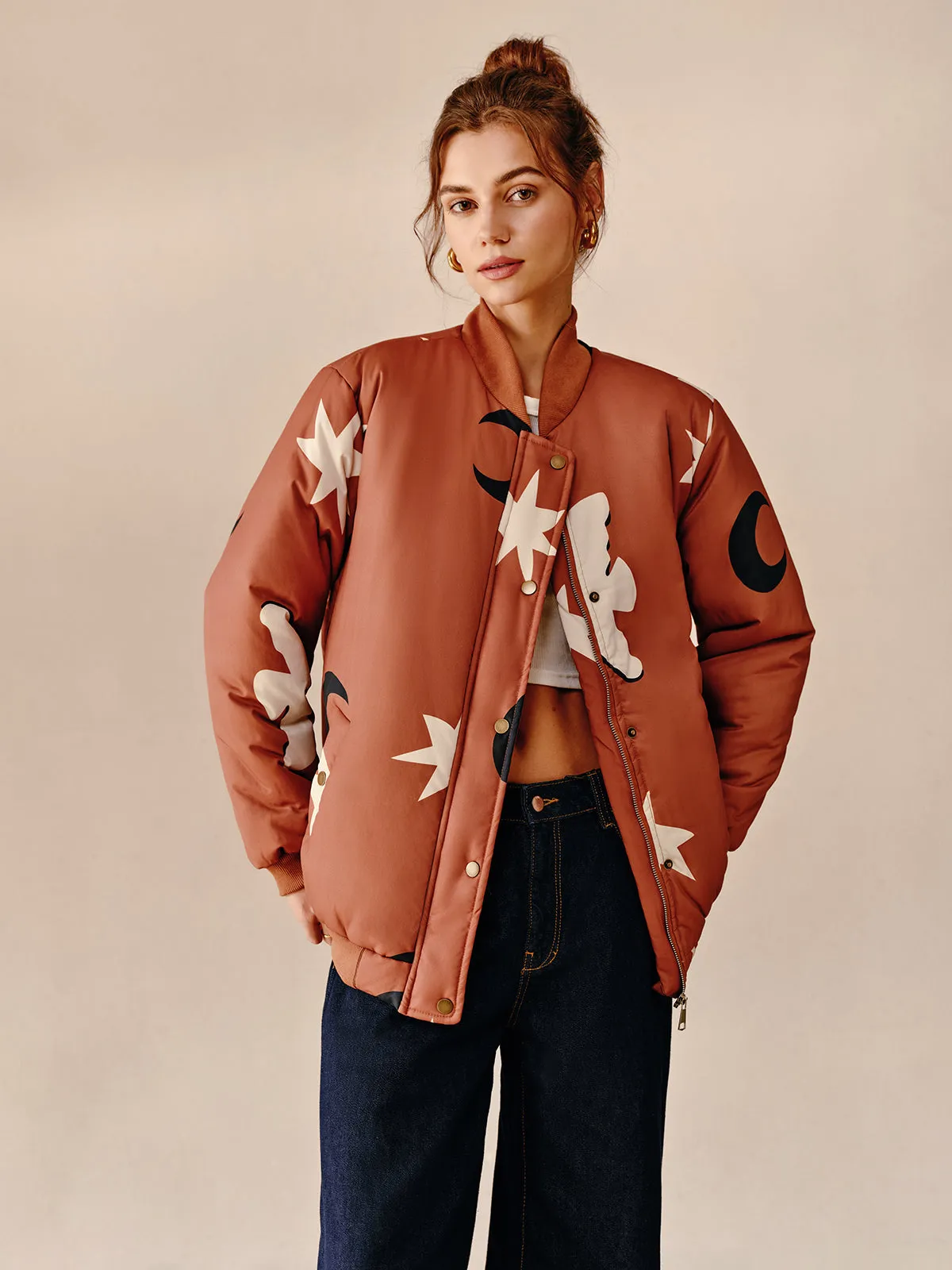 Boheme Zipper Lapel Warm Jacket sold by COMMENSE product image thumbnail 2