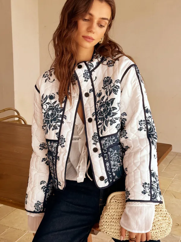 Boheme Printed Piping Cozy Jacket sold by COMMENSE