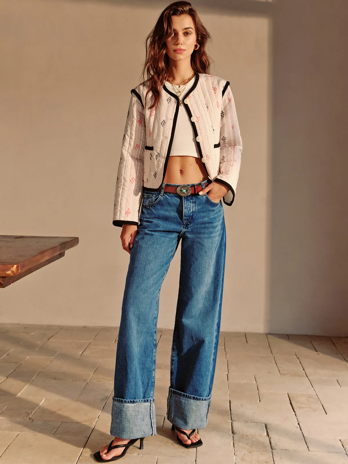 Boheme Contrast Piping Short Jacket sold by COMMENSE product image thumbnail 4