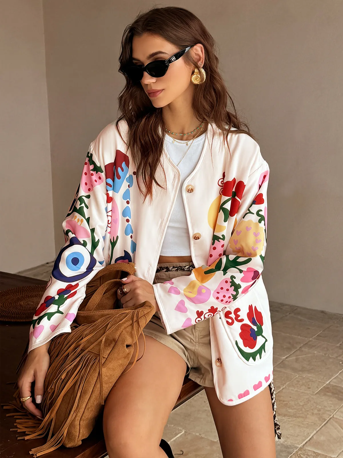 Colorful Printed Charming Winter Coat sold by COMMENSE