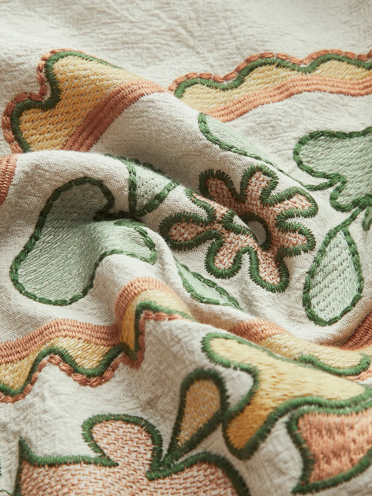 Boheme Embroidery Pleated Half-Sleeve Dress sold by COMMENSE product image thumbnail 2