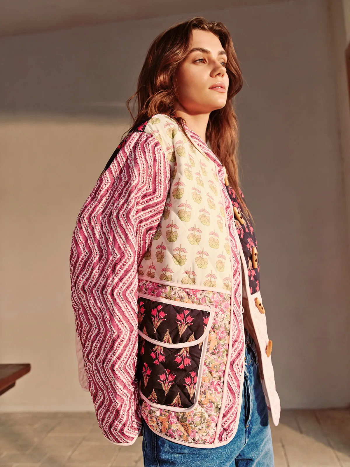 Boheme Floral Printed Winter Coat sold by COMMENSE product image thumbnail 4