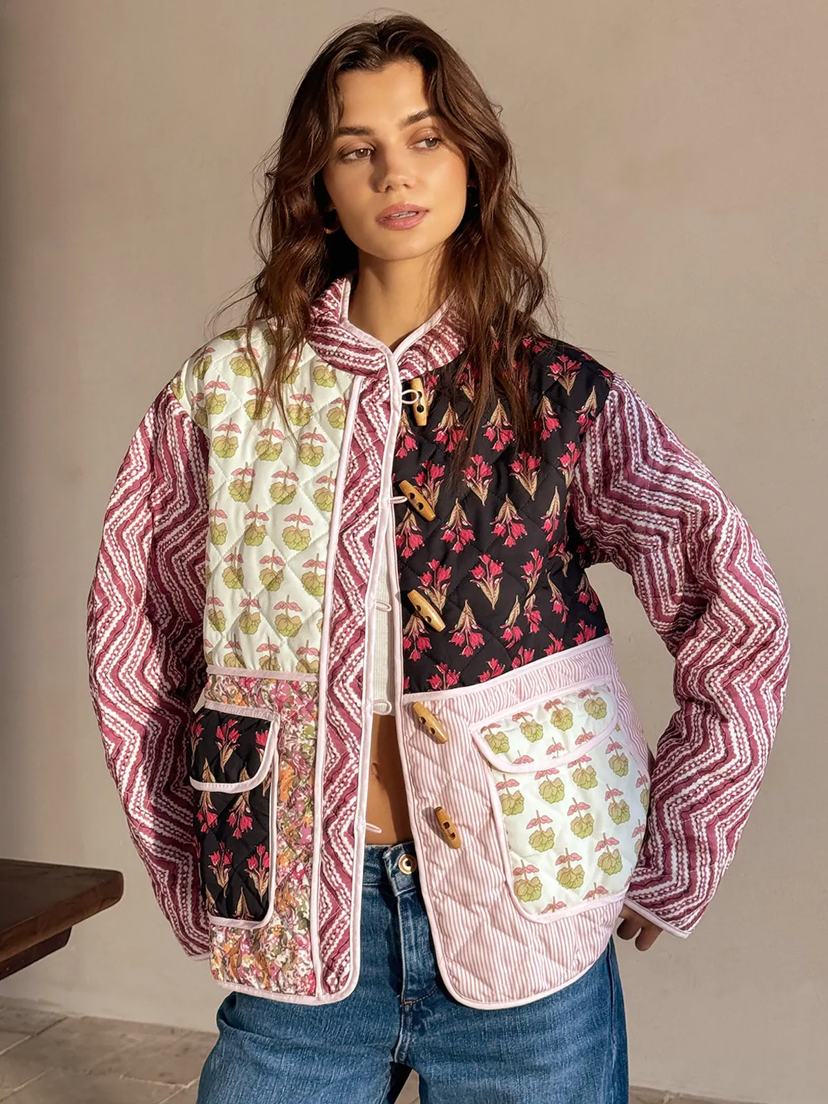 Boheme Floral Printed Winter Coat sold by COMMENSE