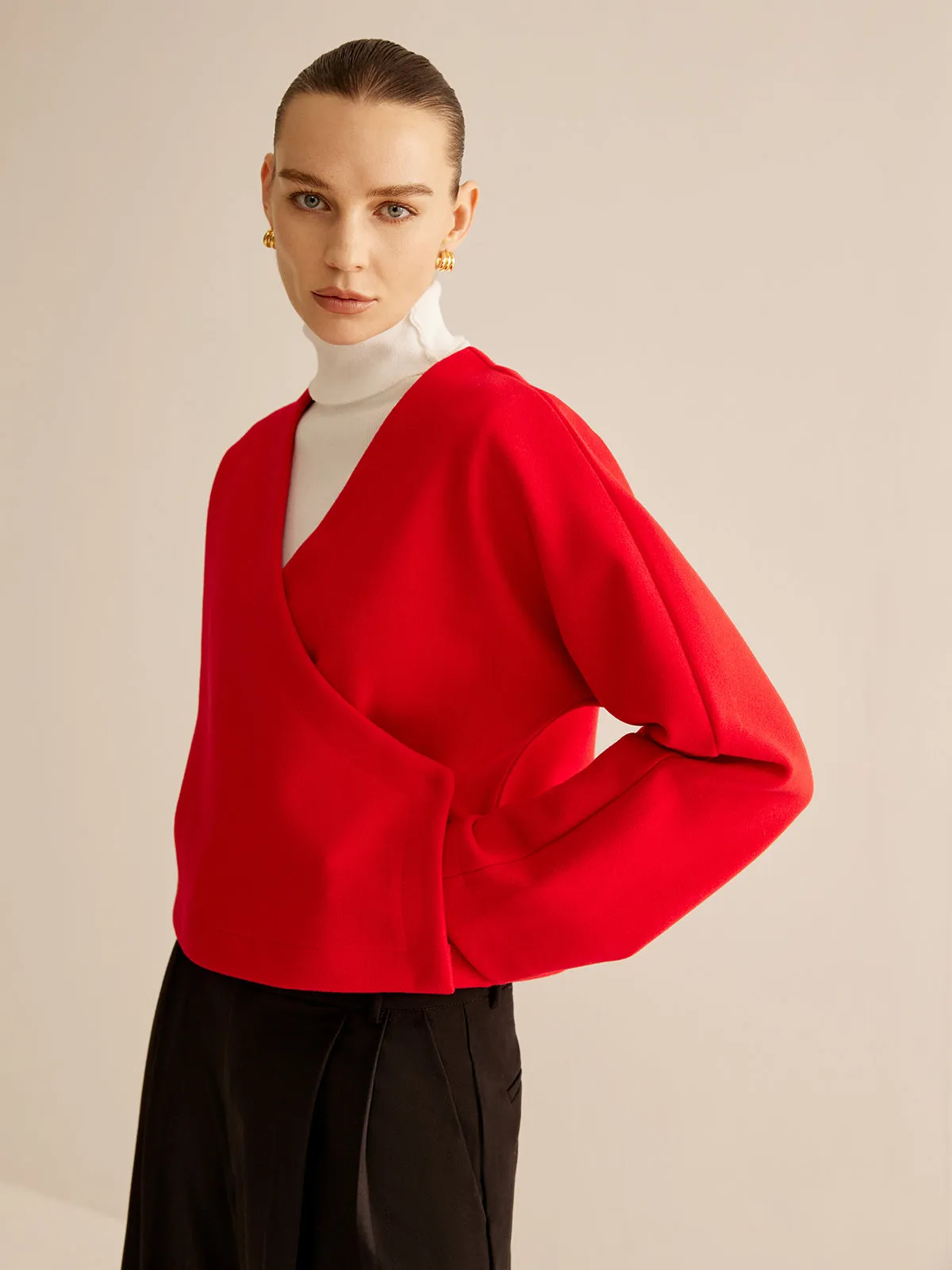 V-Neck Criss Cross Jacket sold by COMMENSE product image thumbnail 4