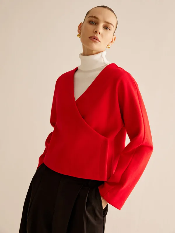 V-Neck Criss Cross Jacket sold by COMMENSE