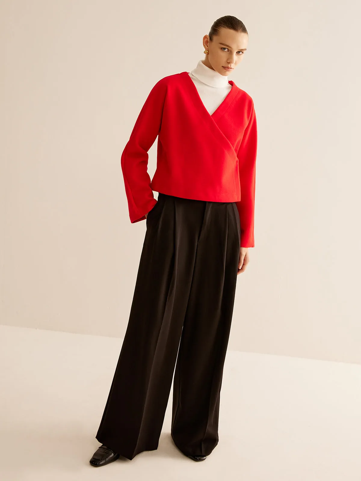 V-Neck Criss Cross Jacket sold by COMMENSE product image thumbnail 2