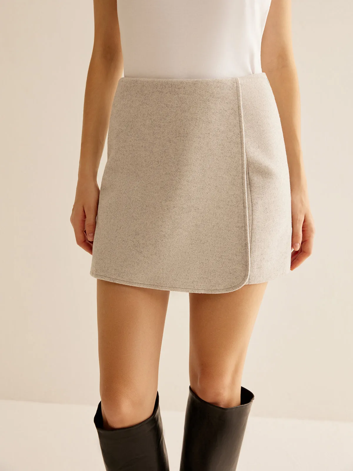 Tweed Side-Zipper Mini Skirt sold by COMMENSE product image thumbnail 3