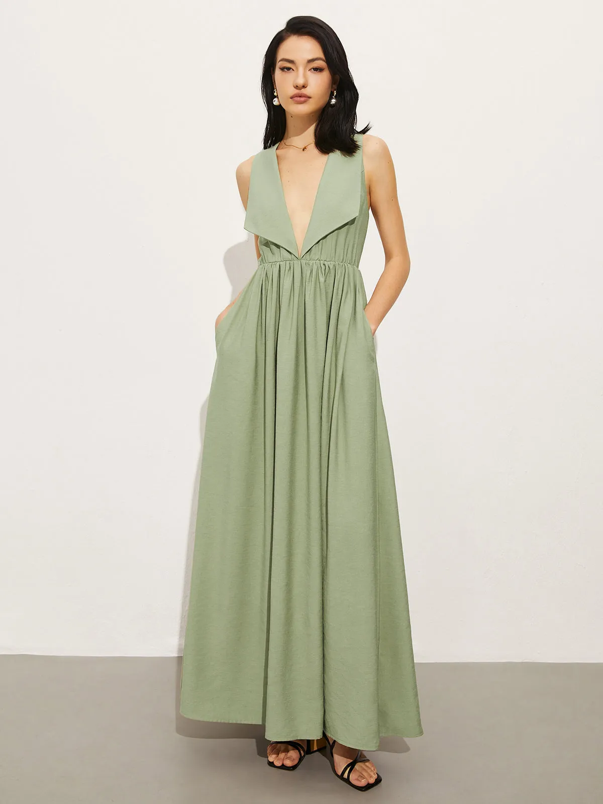 Cotton & Linen Pockets Polo Dress sold by COMMENSE product image thumbnail 2