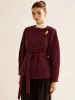 Tweed Metal-Detail Belted Coat sold by COMMENSE