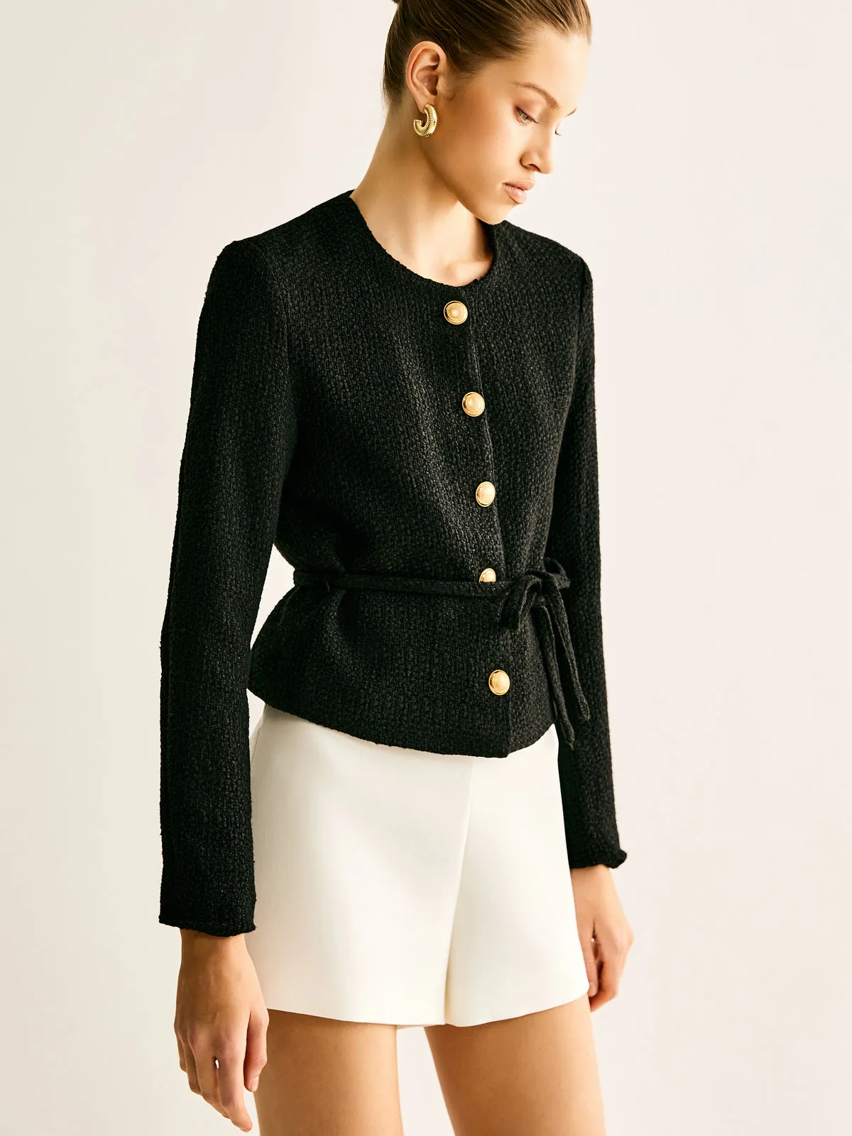 Rope-Belted Button Blazer sold by COMMENSE product image thumbnail 5