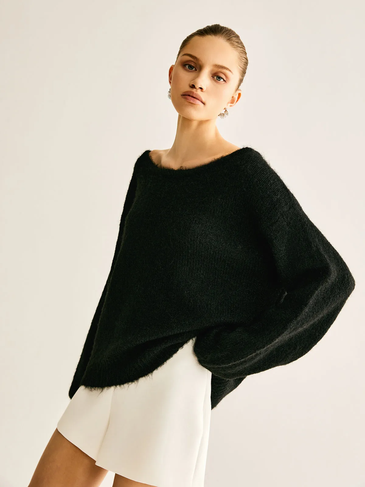Ribbed Bow Loose Sweater sold by COMMENSE product image thumbnail 5