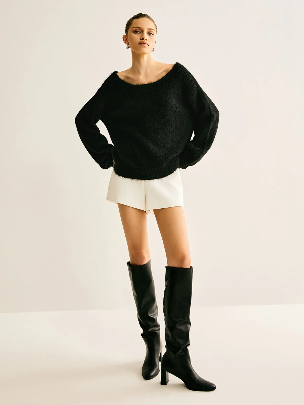 Ribbed Bow Loose Sweater sold by COMMENSE product image thumbnail 3