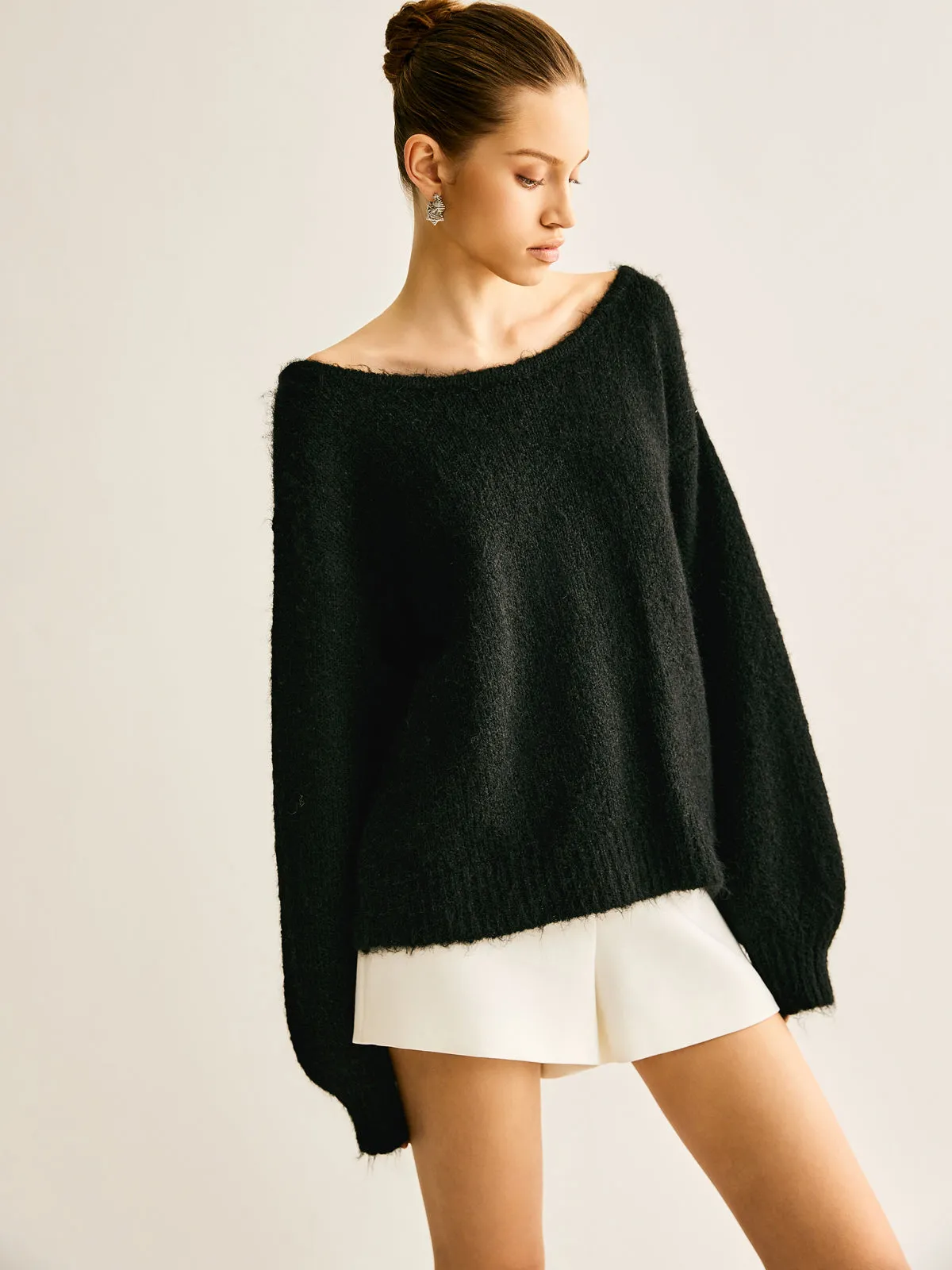 Ribbed Bow Loose Sweater sold by COMMENSE product image thumbnail 4
