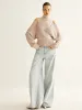 Wool-Blend Turtleneck Cinched Knit Top sold by COMMENSE