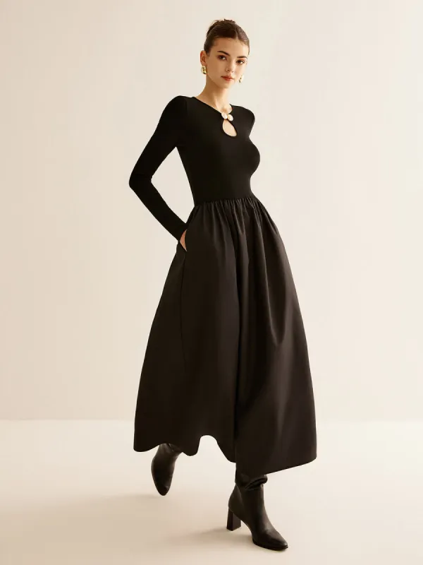 Keyhole Neckline Panel Dress sold by COMMENSE