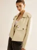 Flap-Pocket Faux Leather Jacket sold by COMMENSE
