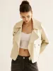 Flap-Pocket Faux Leather Jacket sold by COMMENSE