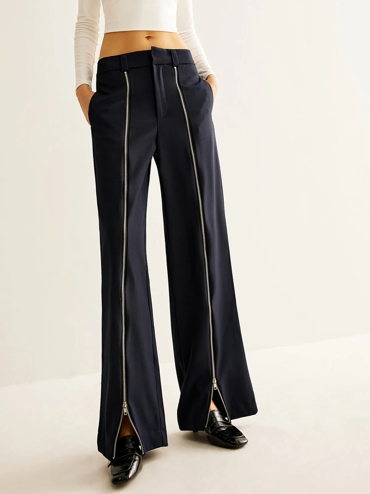 Front Zipper Straight Pants sold by COMMENSE product image thumbnail 2