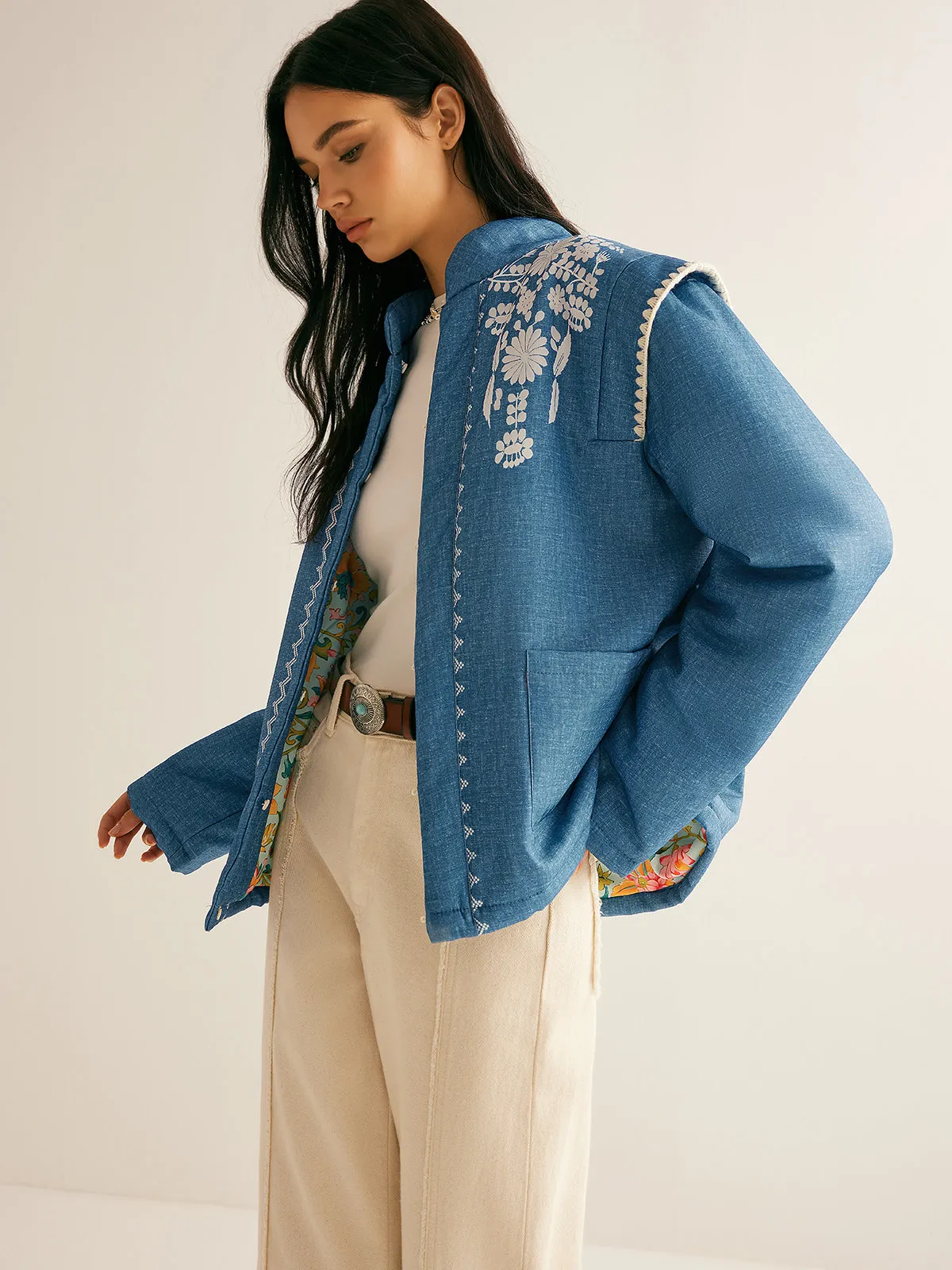 Boheme Printed Pockets Winter Coat sold by COMMENSE