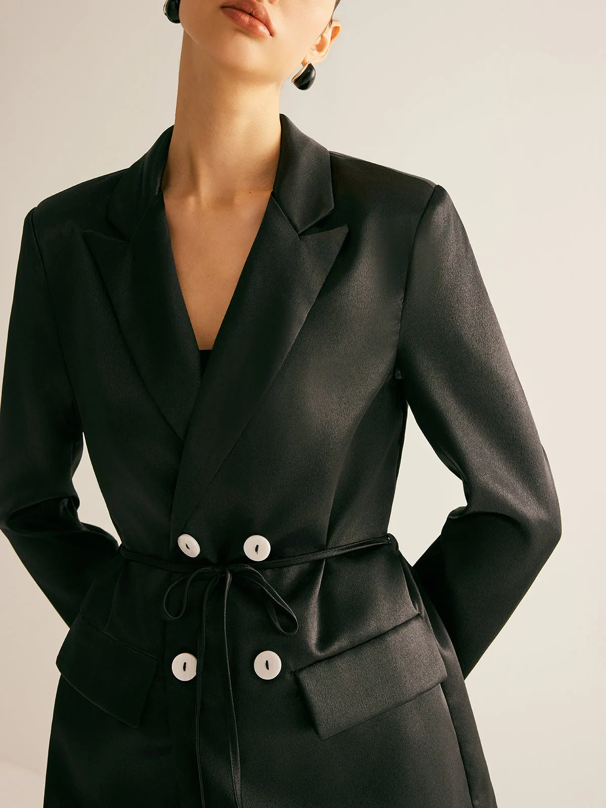 Essential Belted Button Blazer sold by COMMENSE product image thumbnail 3