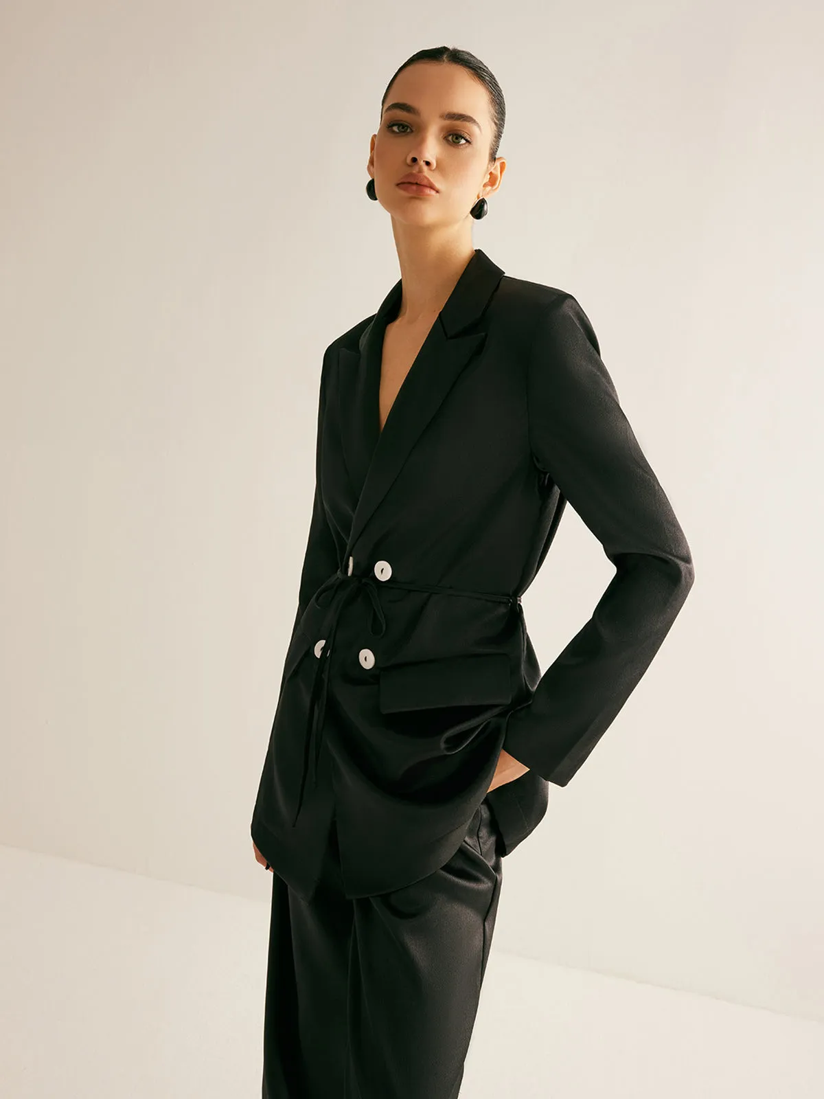Essential Belted Button Blazer sold by COMMENSE product image thumbnail 4