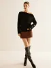 Metal-Detail Cold-Shoulder Knit Top sold by COMMENSE