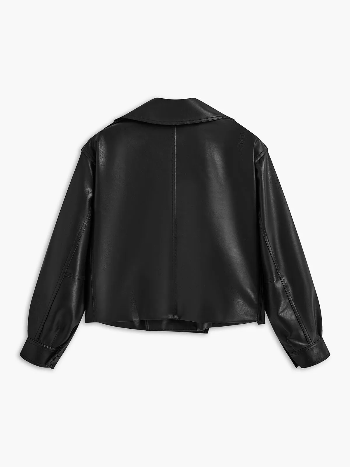 Button Clasp PU Leather Jacket sold by COMMENSE product image thumbnail 3