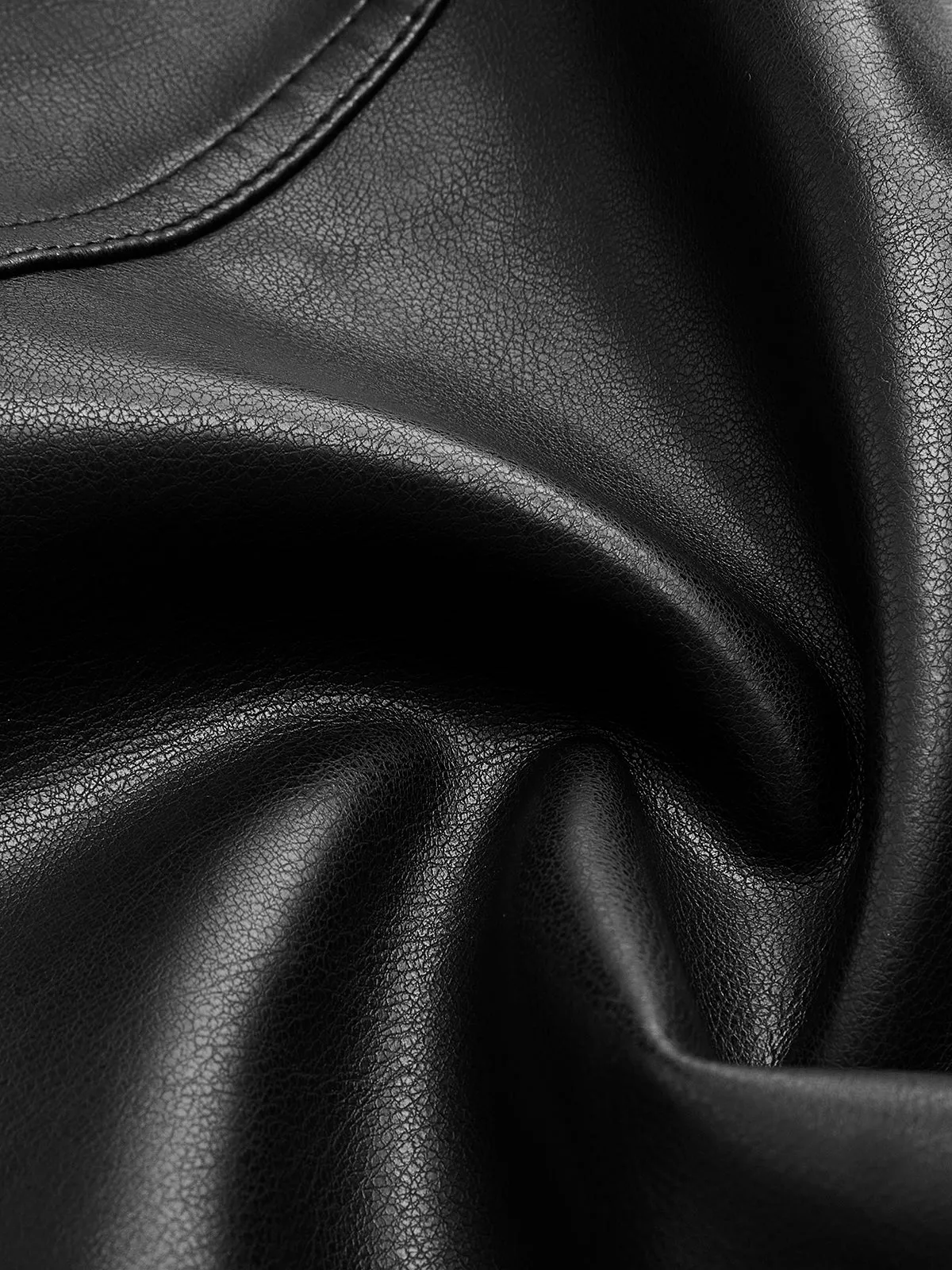 Button Clasp PU Leather Jacket sold by COMMENSE product image thumbnail 4