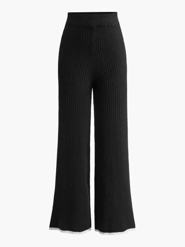 Wool-Blend Ribbed Sweater Pants sold by COMMENSE