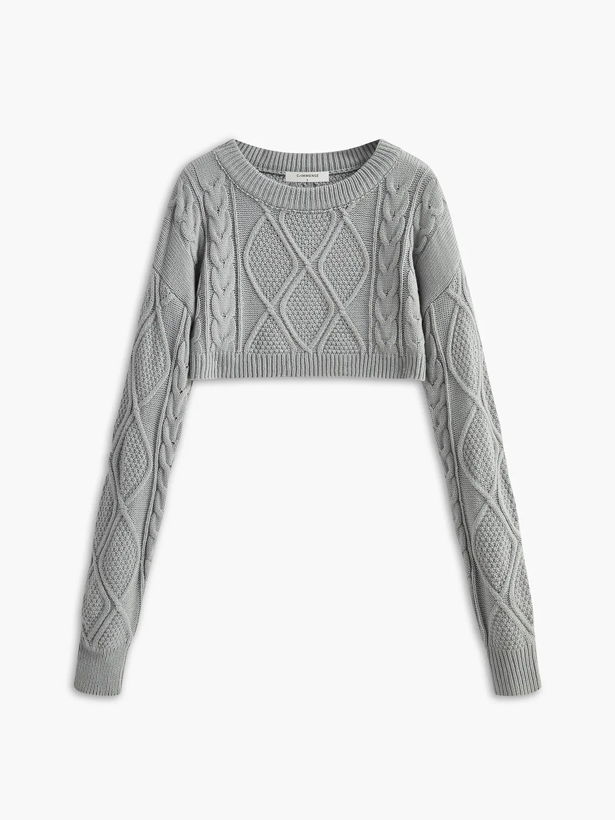 Crop Cable Knit Top sold by COMMENSE