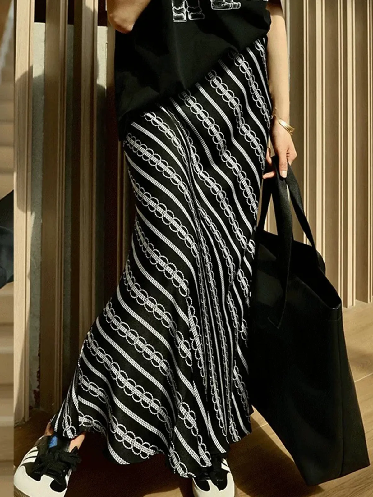 Vintage Striped Skirt sold by COMMENSE product image thumbnail 3