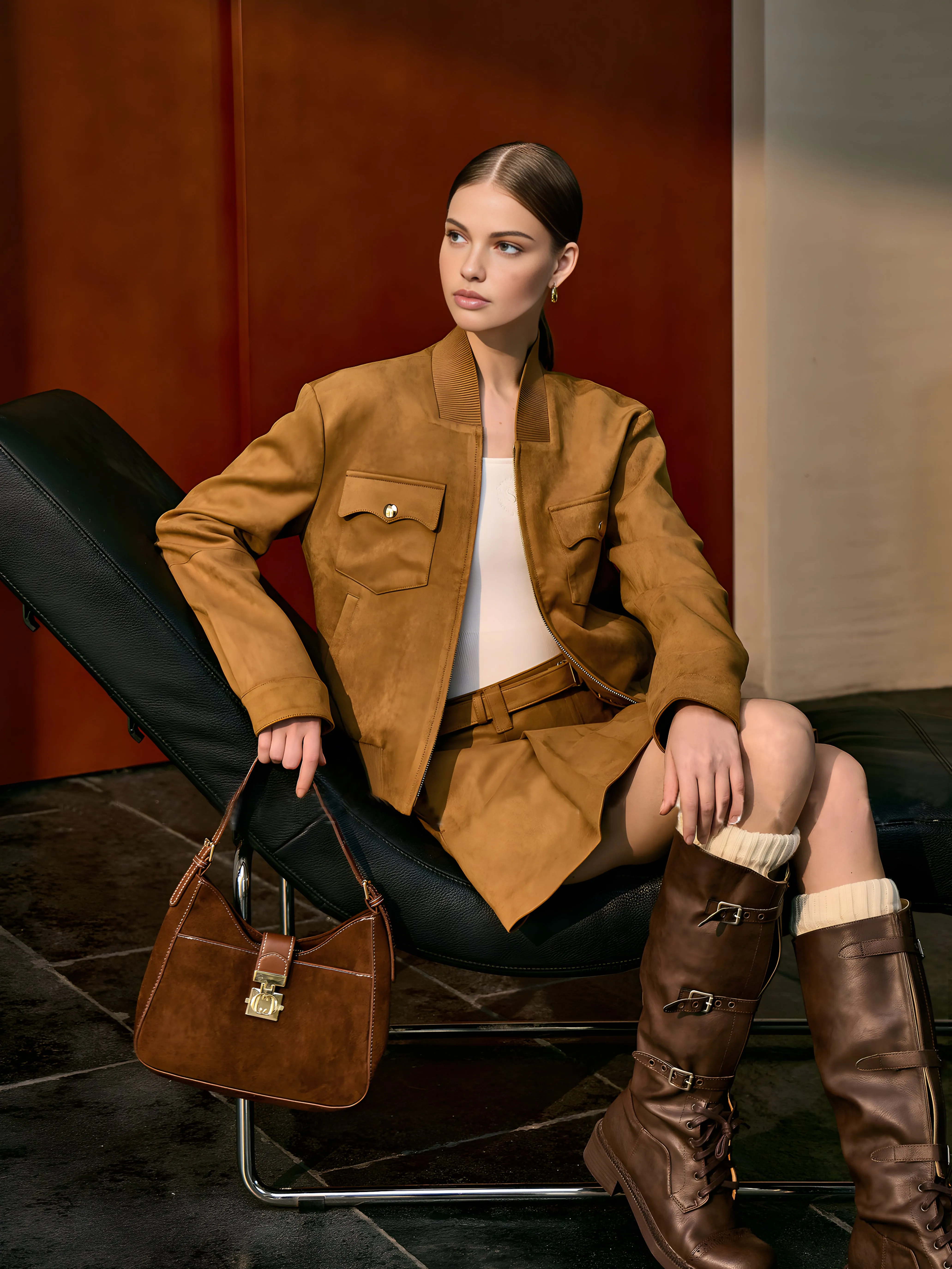 Suede Zipper Jacket sold by COMMENSE product image thumbnail 2