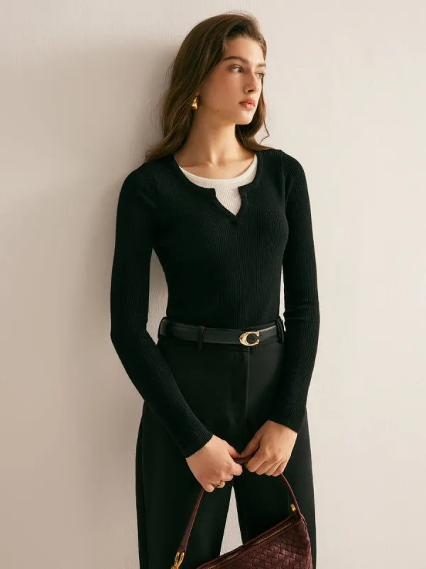 2 in 1 Slim Knit Top sold by COMMENSE