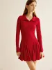 Pleated Ribbed Panel Dress sold by COMMENSE