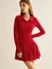 Pleated Ribbed Panel Dress sold by COMMENSE