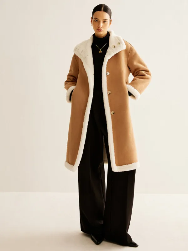 Double-Sided Fleecing Long Minky Coat sold by COMMENSE
