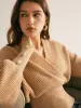 Ribbed Criss Cross Cinched Sweater sold by COMMENSE
