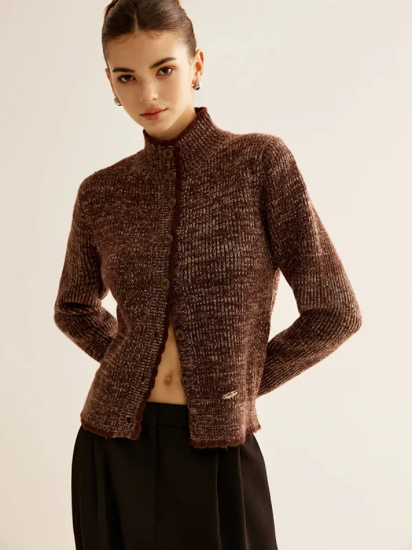 Mock-Neck Button Soft Knit Outerwear sold by COMMENSE