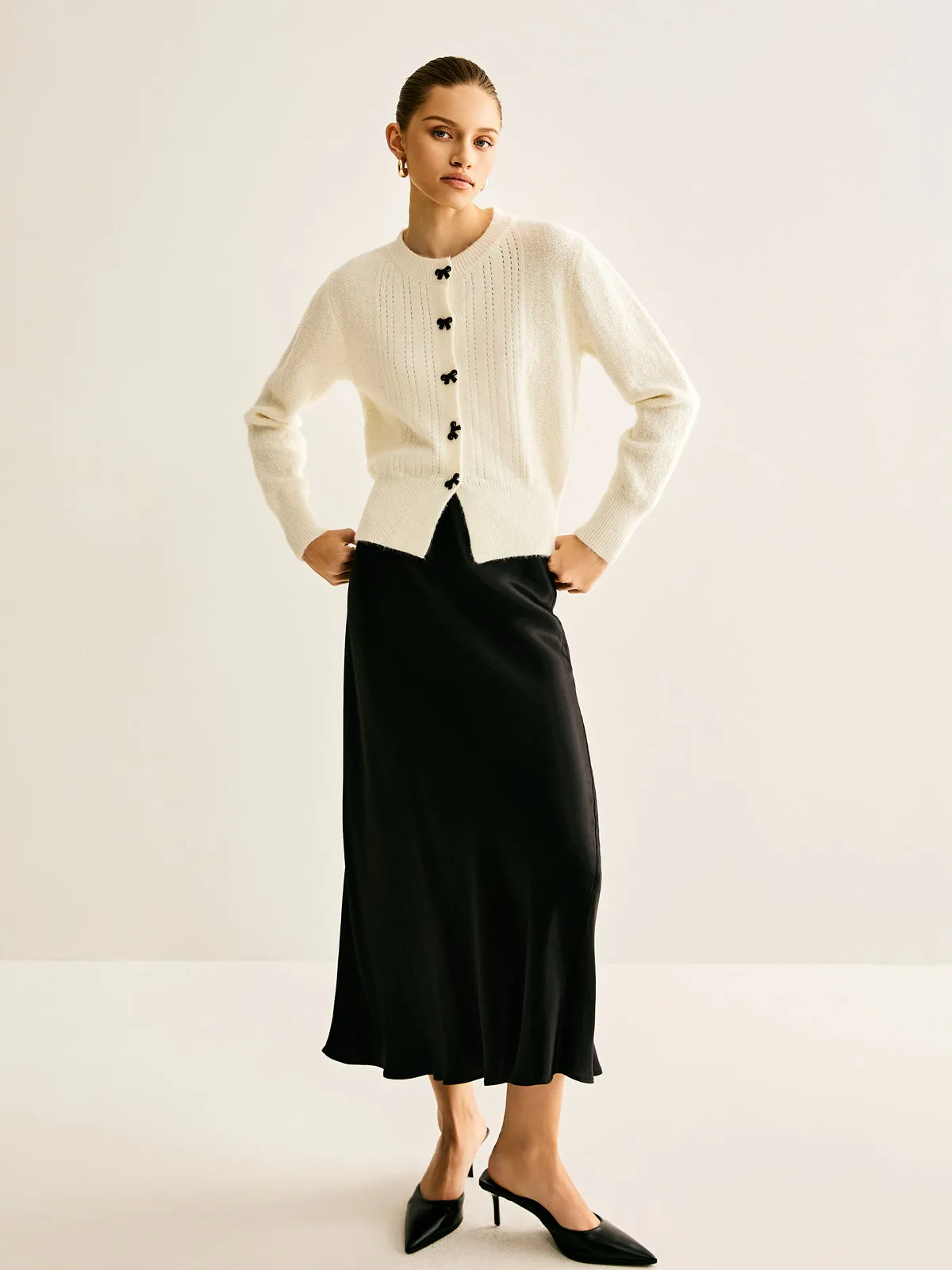 Bow Button Panel Cardigan sold by COMMENSE product image thumbnail 2