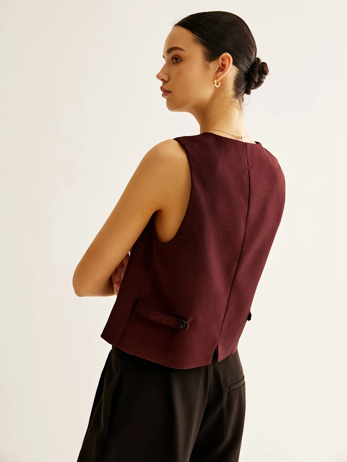 Button Petite Vest sold by COMMENSE product image thumbnail 5