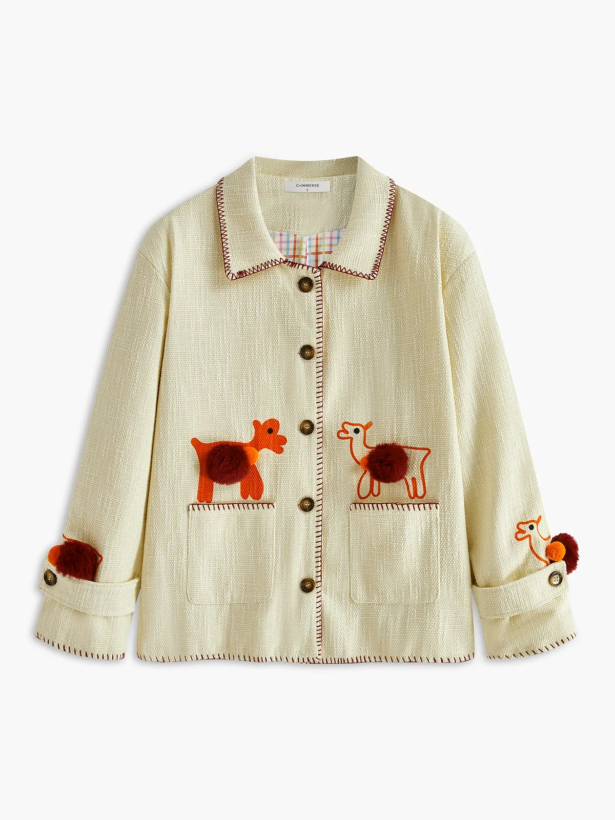 Tweed Cartoon Breasted Jacket sold by COMMENSE