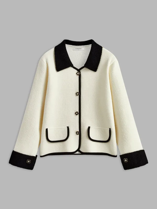 Contrast Trim Soft Blazer sold by COMMENSE